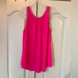 The Clothing Company Fuchsia Tank Top with Sparkling Trim